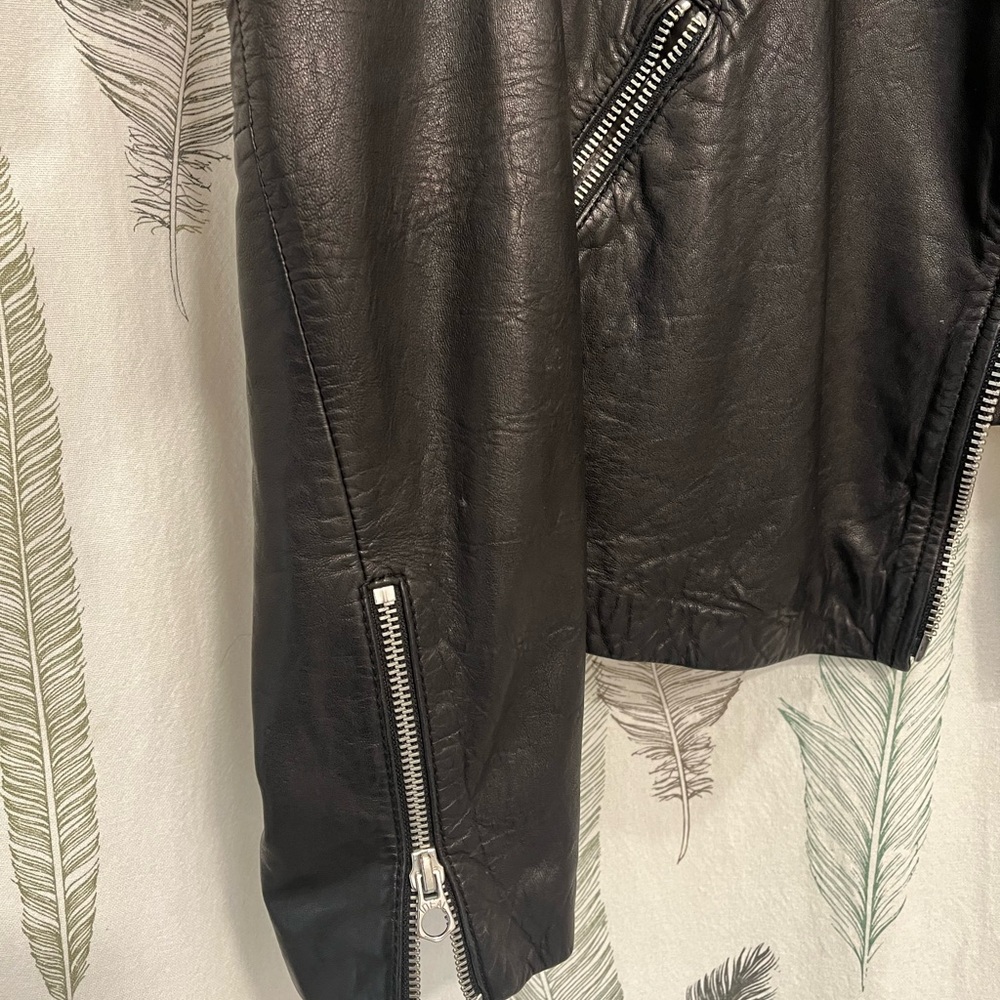Madewell Black Leather Moto Jacket - Picture 3 of 11